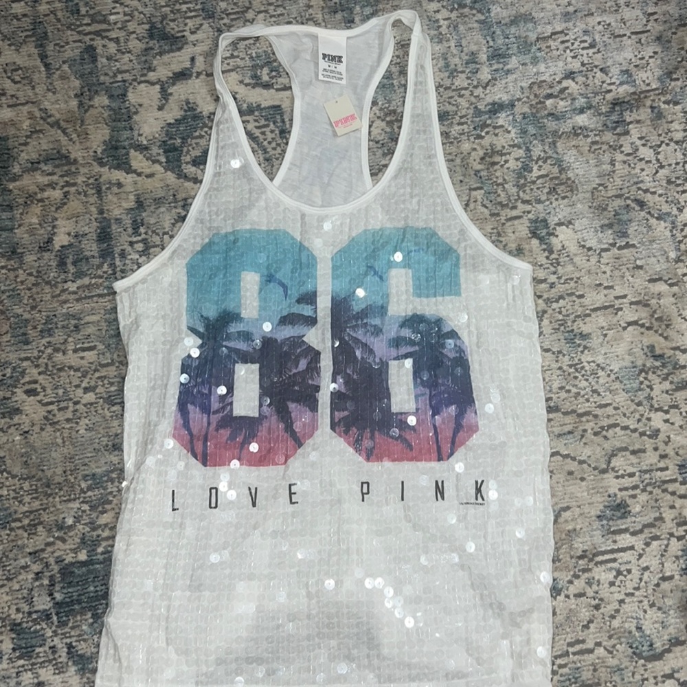VS Pink sequin tank